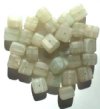 30 9x10mm Matte Olive, Smoke, White Marble Cube Beads